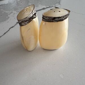1950s Silver & Mother of Pearl Salt & Pepper Shakers
